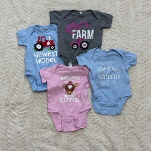 Set of Farm-Themed Baby Onesies